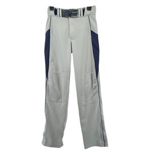 Champro Youth Triple Crown Baseball Pants XL Grey Blue Belted Sports Uniform